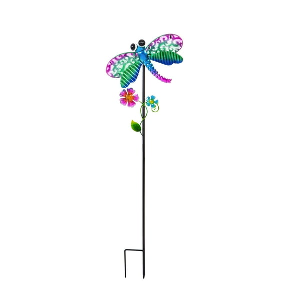 Evergreen Garden 36" H Secret Solar Garden Stakes, Dragonfly Outdoor Décor for Your Lawn and Garden