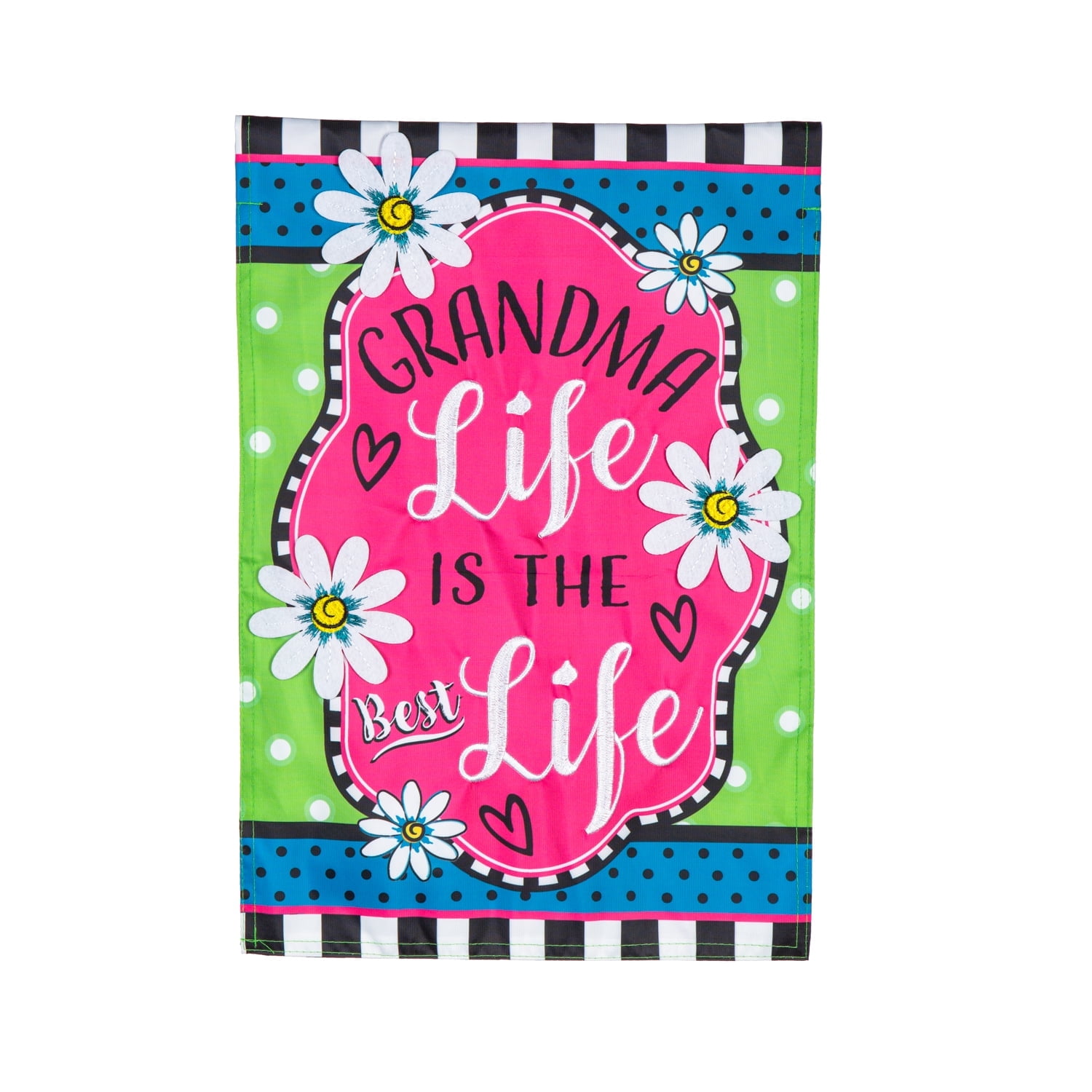 Evergreen Garden Flag Grandma Life Applique Double Sided Indoor Outdoor Decor 18" x 12.5"