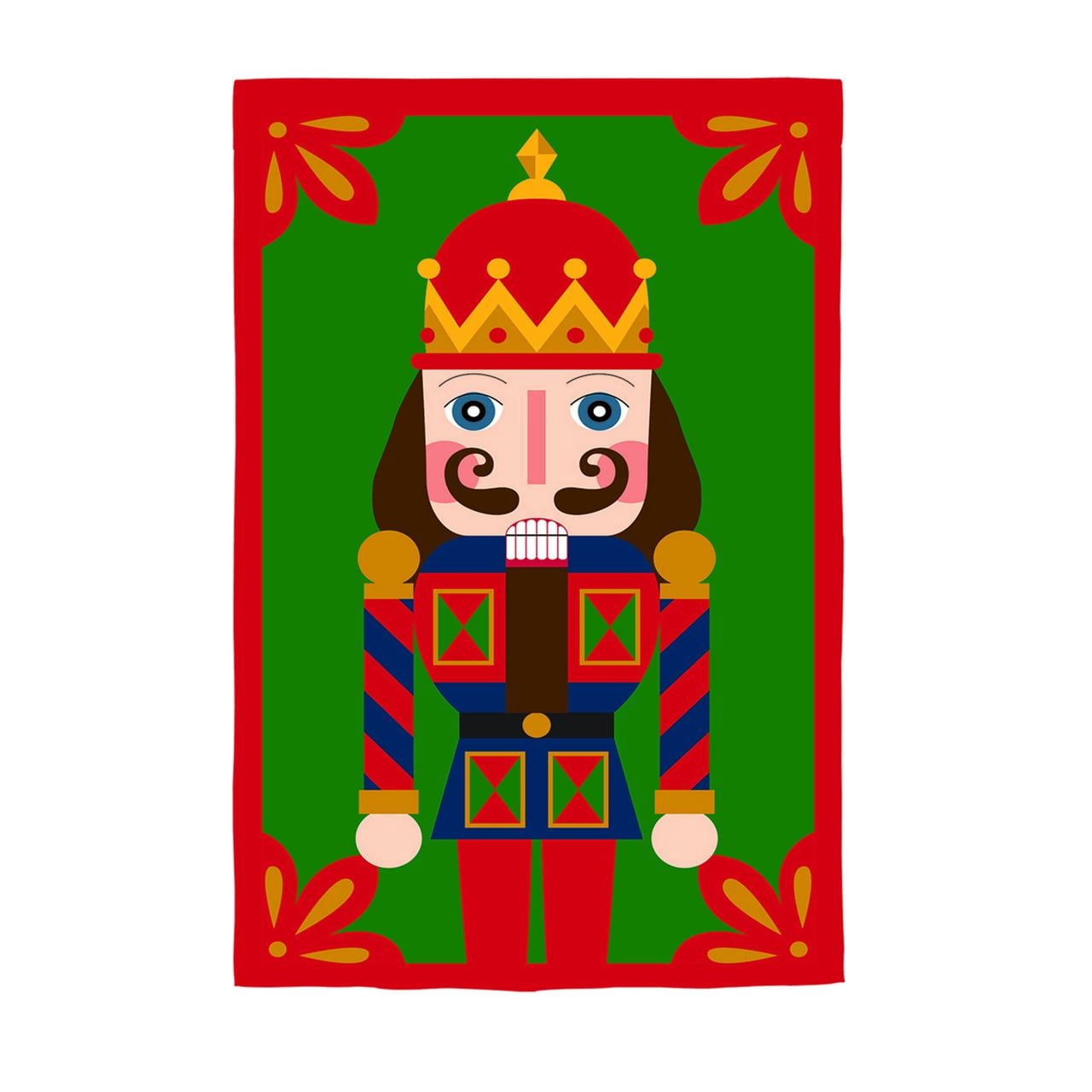 Evergreen Garden Flag Nutcracker Applique Double Sided Indoor Outdoor Decor 18" x 12.5"