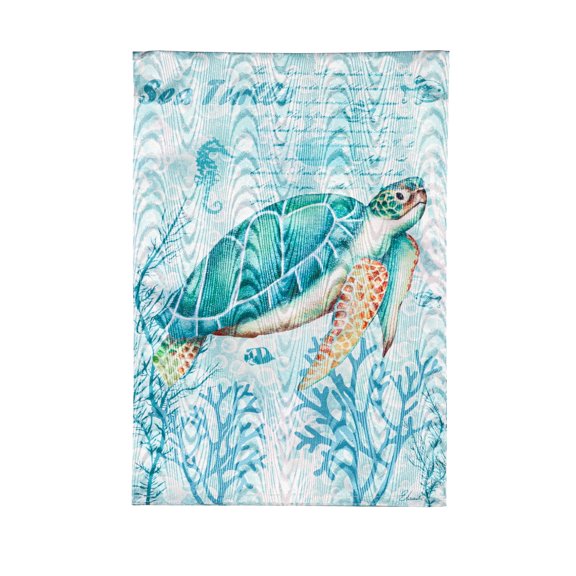 Evergreen Garden Flag Sea Turtle Moire Double Sided Indoor Outdoor Decor 18" x 12.5"