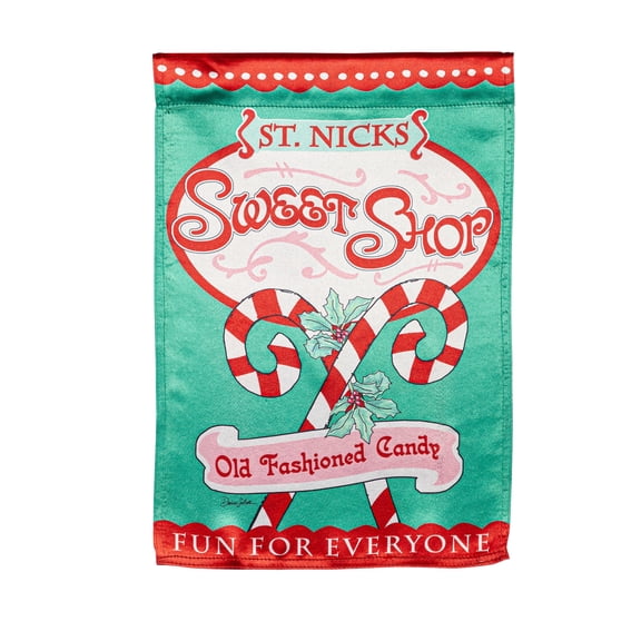 Evergreen Garden Flag Sweet Shop Christmas Lustre Double Sided Indoor Outdoor Decor 18" x 12.5"