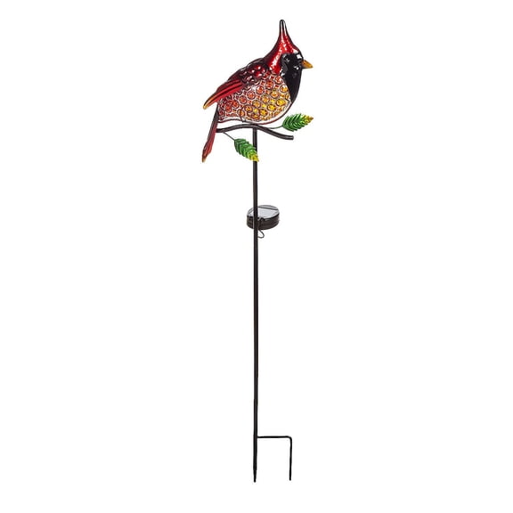 Evergreen Garden Outdoor Decor Solar Garden Stake, Cardinal For Homes Gardens Yards Lawn and Patio