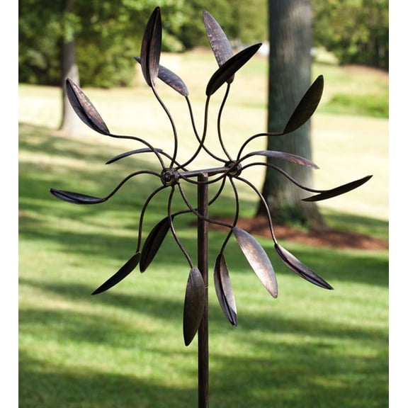 Evergreen Garden Twirler Powder-Coated Metal Kinetic Wind Spinner Sculpture