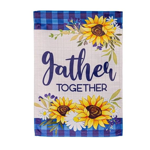Evergreen Gather Suede Garden Flag 12 x 18 Inches Indoor Outdoor Decor