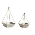 thumbnail image 1 of Evergreen Geometric Embossed Metal Planter, Set of 2, 1 of 1