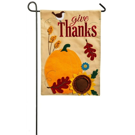 Give Thanks Garden Felt Flag