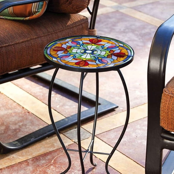 Tiffany Inspired Floral Glass Table