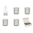 thumbnail image 1 of Evergreen Glass Whiskey Five Piece Set, Diamond Pattern, 1 of 3