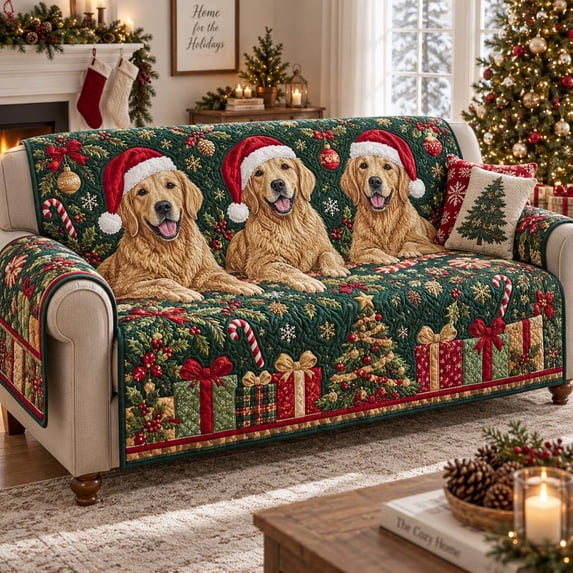 Evergreen Essentials Evergreen Golden Trio Quilted Sofa Cover - Walmart.com