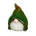 thumbnail image 1 of Evergreen Green Ceramic Small Gnome Garden Statuary, Green Garden and Yard Decor, 1 of 2