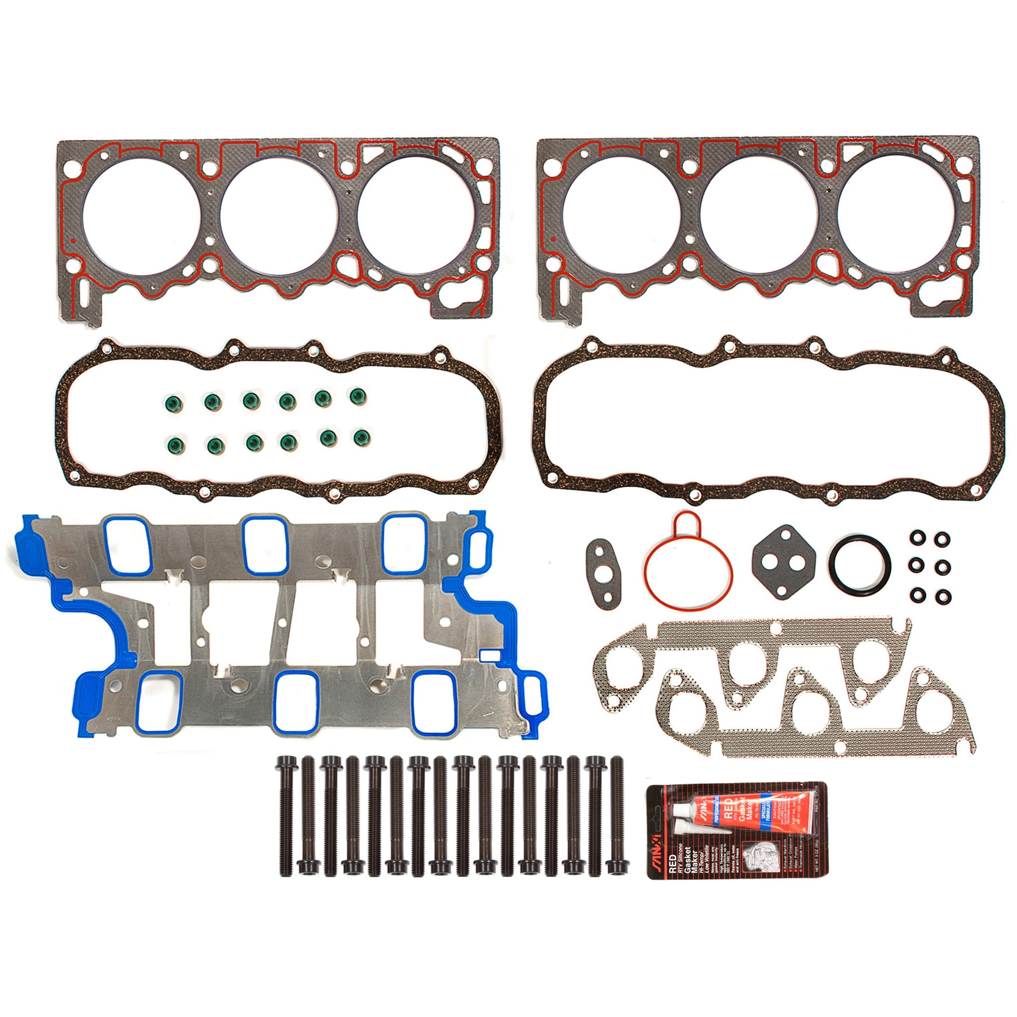 Evergreen HSHB8-20300 Head Gasket Set Head Bolts Fit 95-96 Ford Explorer Ranger Aerostar Mazda 4.0 VIN X