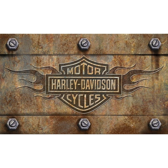 Harley-Davidson Bar and Shield Flames Embossed Floor Mat