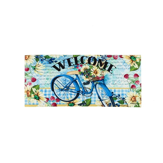 Evergreen Hello Summer Bike Sassafras Indoor Outdoor Switch Doormat 1'10"x10" Multicolored