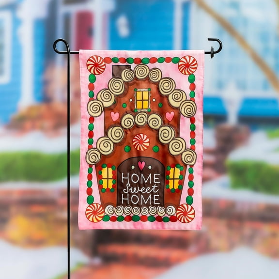 Evergreen Home Sweet Home Applique Garden Flag 12 x 18 Inches Indoor Outdoor Decor