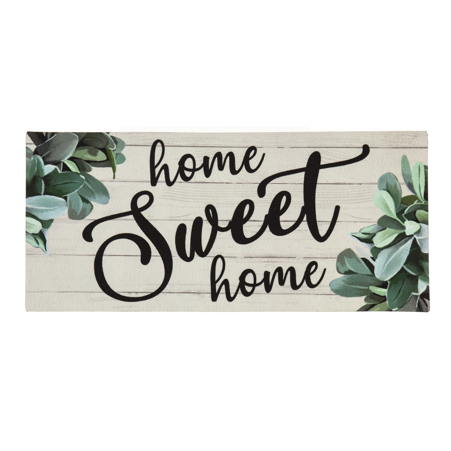 Evergreen Home Sweet Home Eucalyptus Sassafras Indoor Outdoor Switch Doormat 1'10"x10" Multicolored