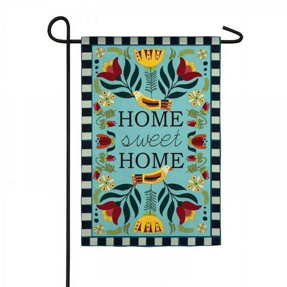Evergreen Homespun Home Sweet Home Garden Linen Flag
