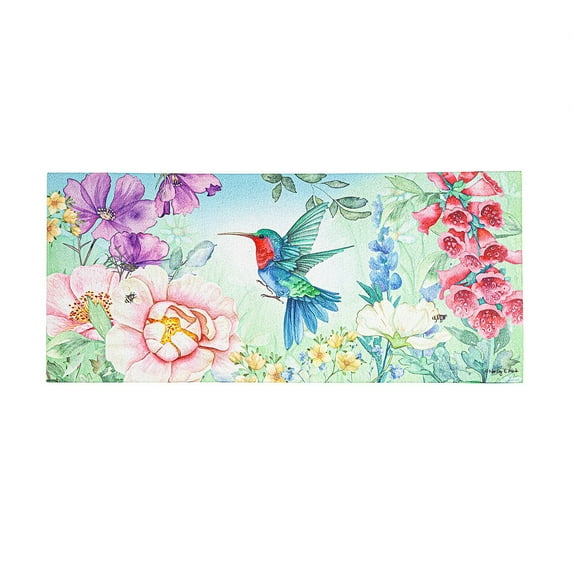 Evergreen Humming Along Sassafras Indoor Outdoor Switch Doormat 1'10"x10" Multicolored