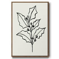 Evergreen Ink I - Framed Gallery Wrapped Holiday Canvas - 17 x 25 - Rosewood Frame