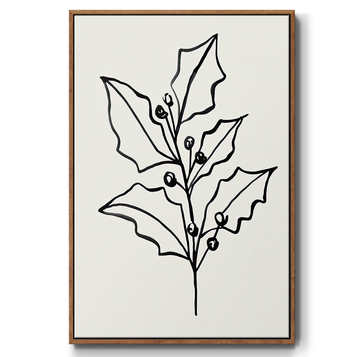 Evergreen Ink I - Framed Gallery Wrapped Holiday Canvas - 25 x 37 - Rosewood Frame