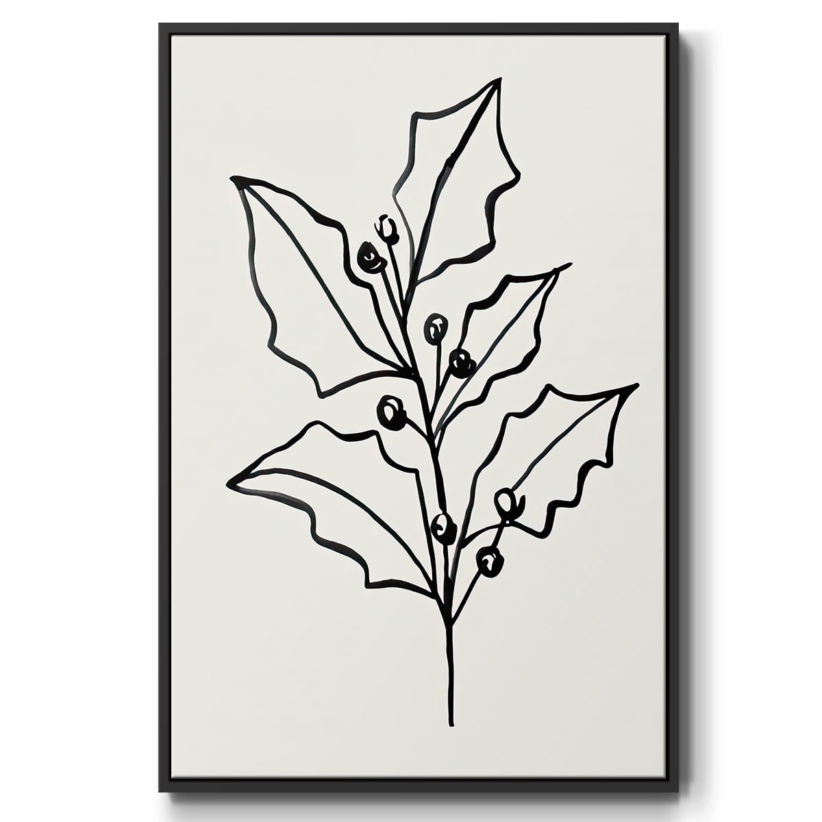 Evergreen Ink I - Framed Gallery Wrapped Holiday Canvas - 27 x 41 - Black Frame