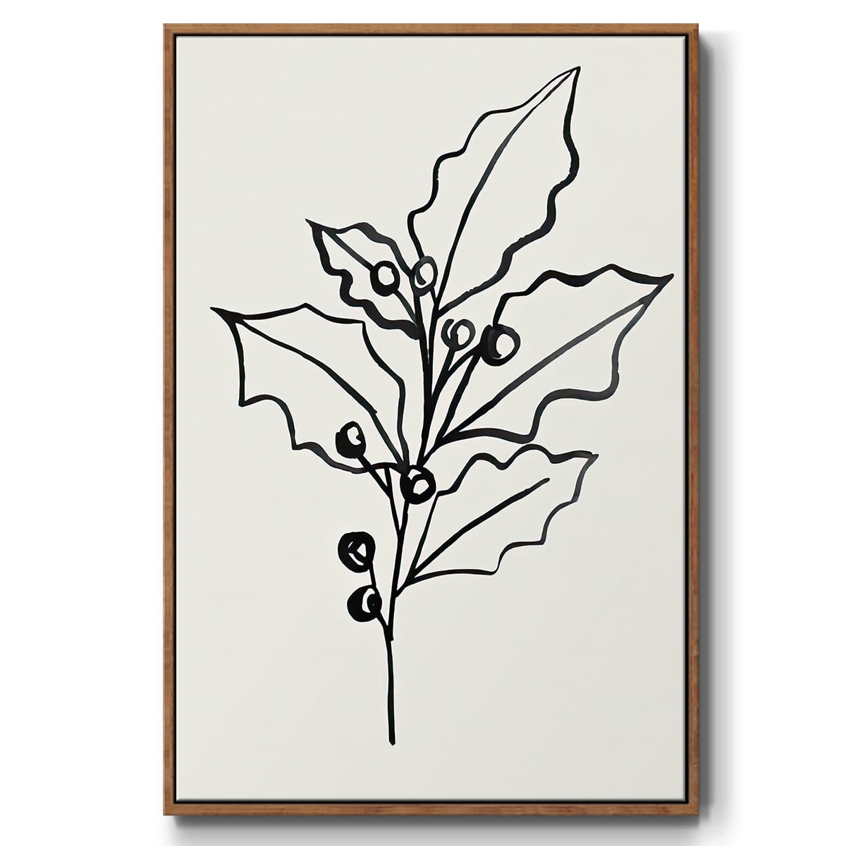 Evergreen Ink II - Framed Gallery Wrapped Holiday Canvas - 25 x 37 - Rosewood Frame