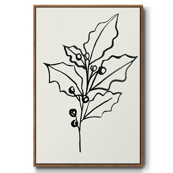 Evergreen Ink II - Framed Gallery Wrapped Holiday Canvas - 25 x 37 - Rosewood Frame