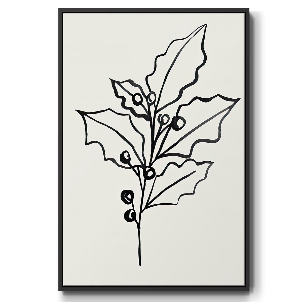 Evergreen Ink II - Framed Gallery Wrapped Holiday Canvas - 27 x 41 - Black Frame