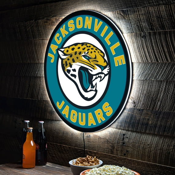 Jacksonville Jaguars LED XL Round Wall D-cor