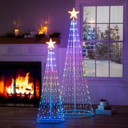 Evergreen LED Christmas Tree | Indoor/Outdoor Foldable Design | RGB Lights | 16"W x 16"L x 47"H