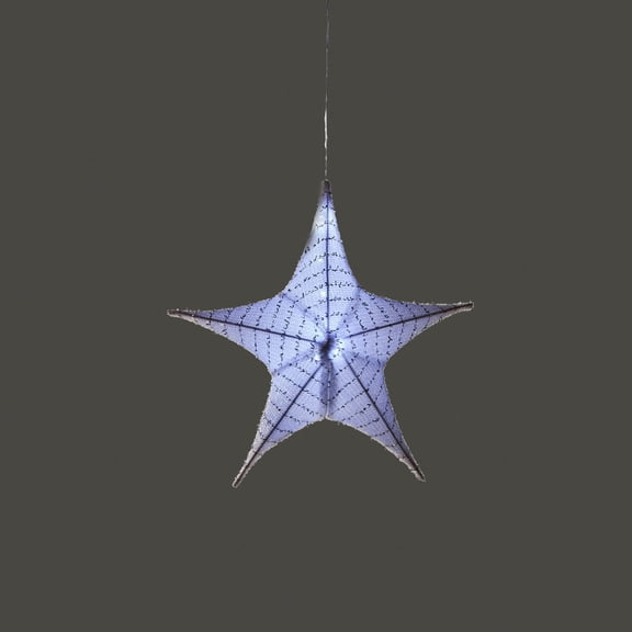 Evergreen Lighted Fabric Star, Small, White