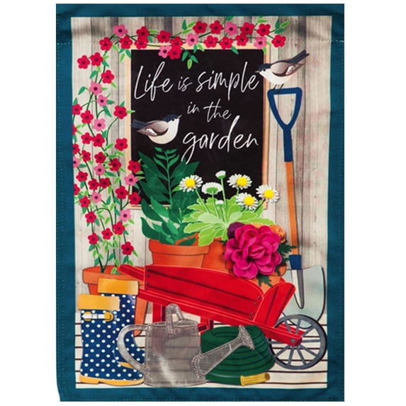 Evergreen Linen Garden Flag - Garden Life