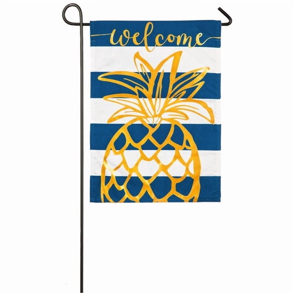 Evergreen Linen Garden Flag - Pineapple Stripe