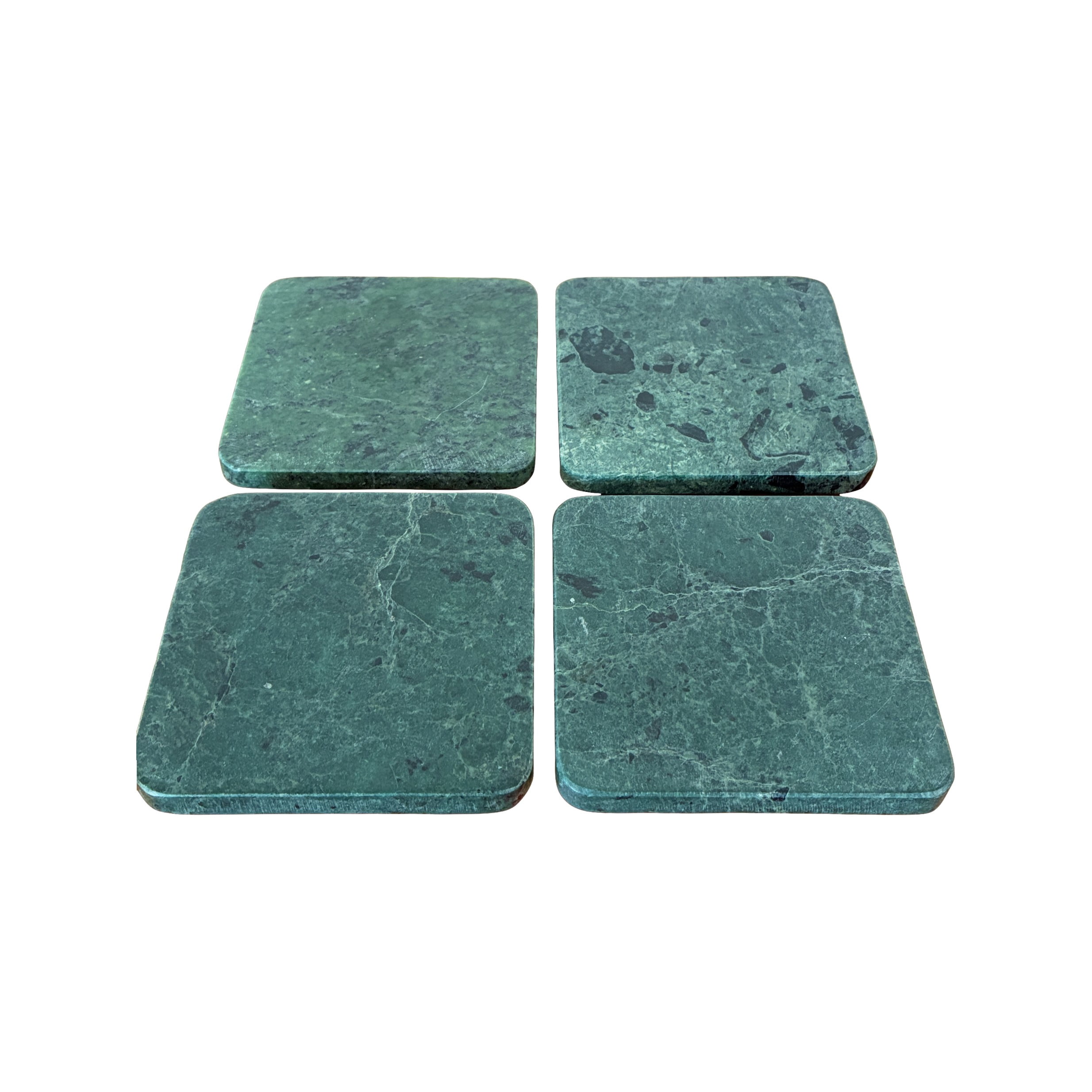 Evergreen Luxury Green Marble Drink Coasters Set of 4