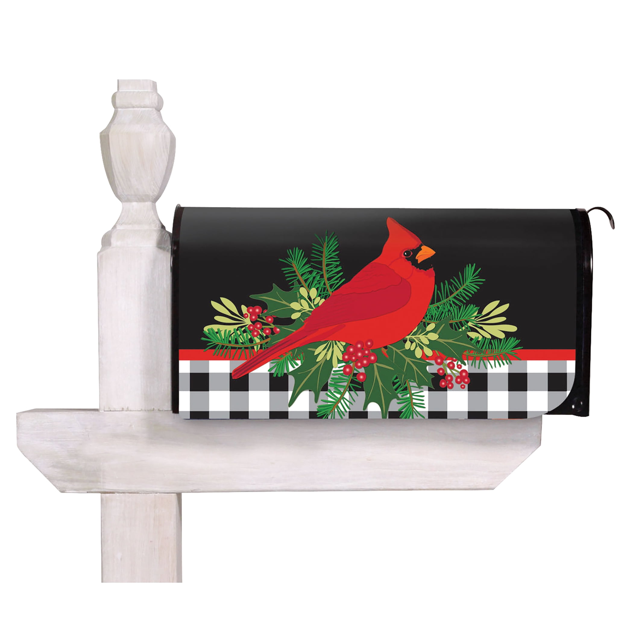 Evergreen Merry Christmas Cardinal Mailbox Cover