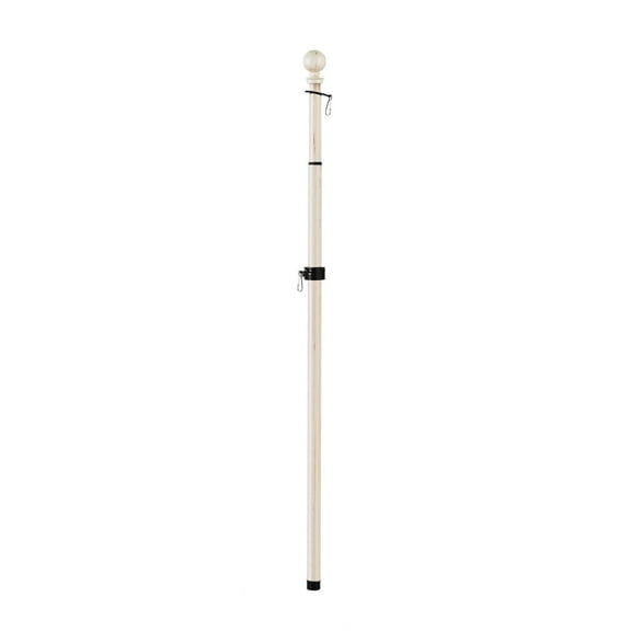 Evergreen Metal Extendable House Flag Pole, Brushed Ivory Finish, 39'' x 1.8'' x 1.8'' inches