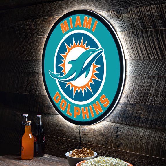 Miami Dolphins LED XL Round Wall D-cor