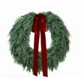 thumbnail image 1 of Evergreen Natural Feel Cedar Artificial Christmas Wreath, Green, 17/20in", Christmas Wreath, Front Door Decorations, Christmas Decorations Outdoor, Xmas Home Decor, 1 of 15