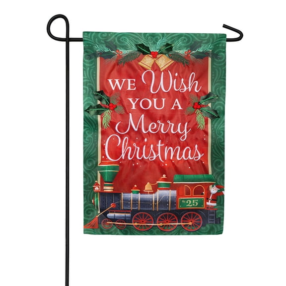 Evergreen North Pole Express Applique Magical Christmas Holiday Locomotive Outdoor Display, 12x18 POLE NOT INCLUDED