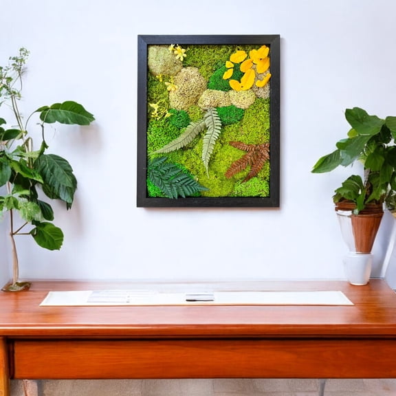 Evergreen Oasis Preserved Moss Wall Decor 16" x 13" Framed Art Hanging