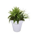 thumbnail image 1 of Evergreen Outdoor Fiberglass Planter with Solar Lights, White 16 x 15 x 16 Inches Garden and Yard Decor, 1 of 1