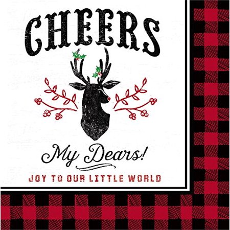 Evergreen Paper Cocktail Napkin, 20 count, Cheers My Dears