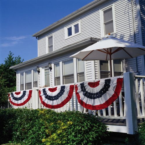 Evergreen Patriotic Bunting, Medium- 58 x 27 Inches Outdoor Decor