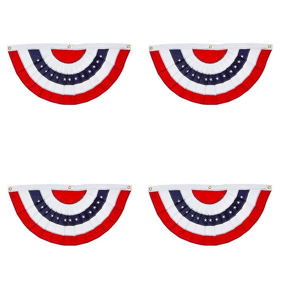 Evergreen Patriotic Bunting, Small, Set of 4