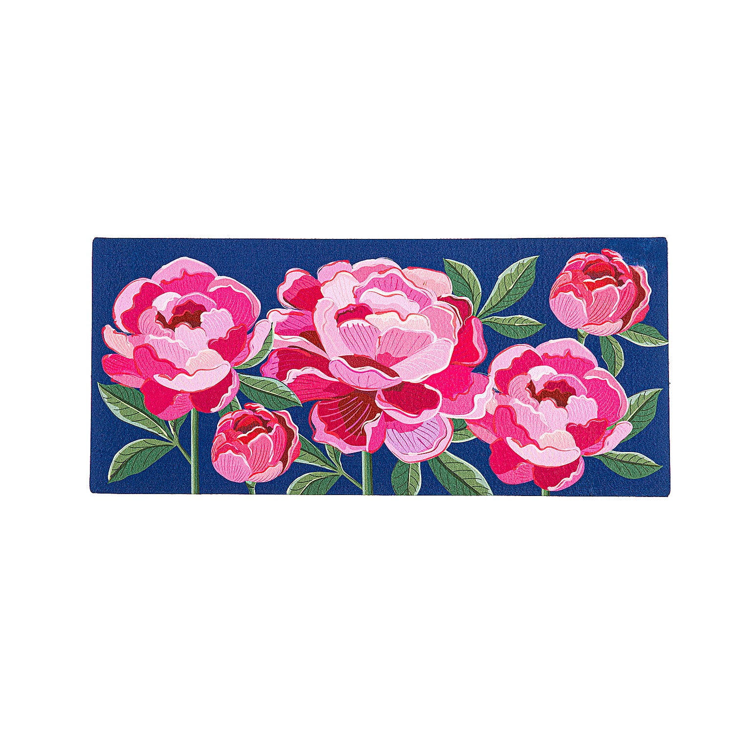 Evergreen Peony Garden Welcome Sassafras Indoor Outdoor Switch Doormat 1'10"x10" Multicolored