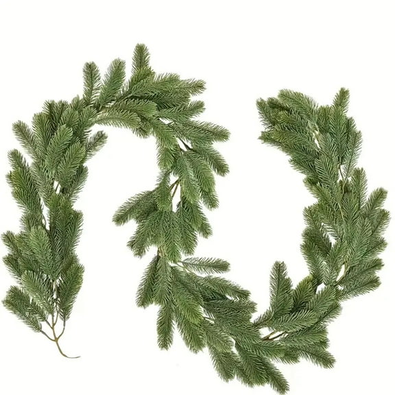 Evergreen Pine Garland Artificial Greenery Christmas Garland Real Touch Natural Cedar Garland Dining Table Fireplace Wall Decoration Christmas Decor
