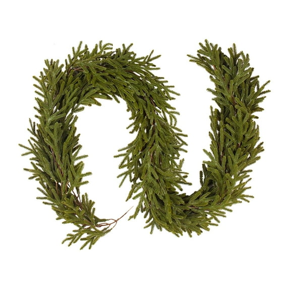 Evergreen Pine Garland Artificial Greenery Christmas Garland Real Touch Natural Cedar Garland Dining Table Fireplace Wall Decoration Christmas Decor