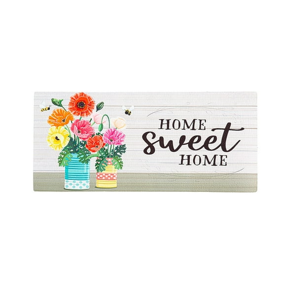 Evergreen Poppies and Painted Cans Sassafras Indoor Outdoor Switch Doormat 1'10"x10" Multicolored