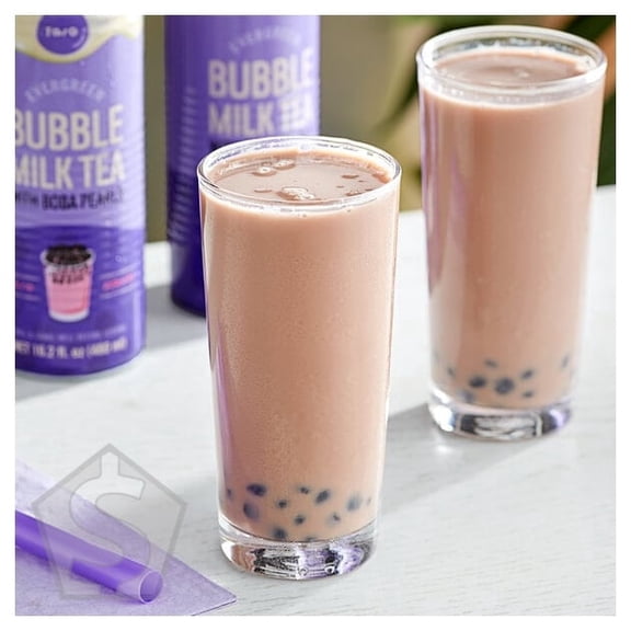 Evergreen Ready-to-Drink Taro Bubble Tea 16.2 fl. oz. - 24/Case
