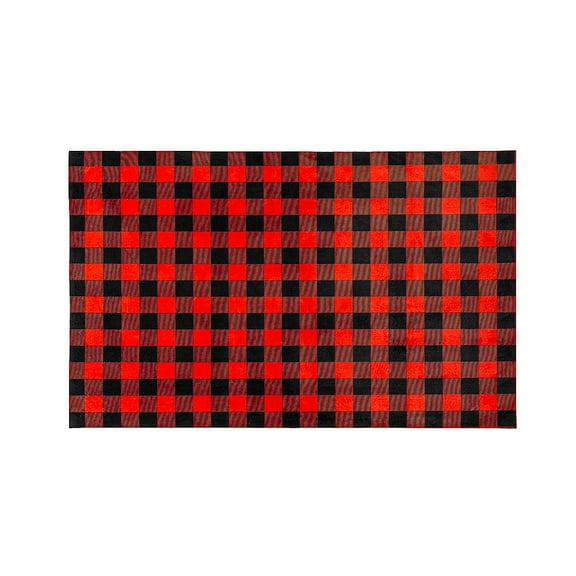 Evergreen Red and Black Buffalo Check Layering Mat 11.5 x 9.5 inches Indoor and Outdoor Decor