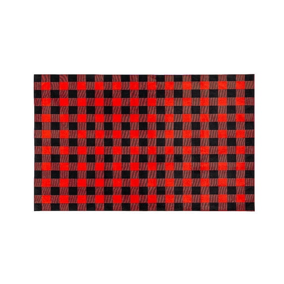 Red and Black Buffalo Check Layering Mat